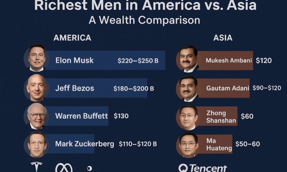 Richest Men in America vs. Asia: A Wealth Comparison