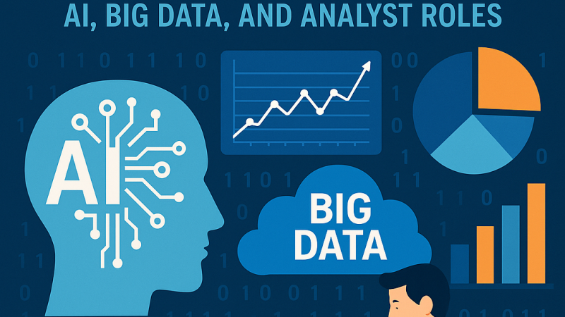 The Future of Analytics: AI, Big Data, and Analyst Roles generate image of it for article more and good and new